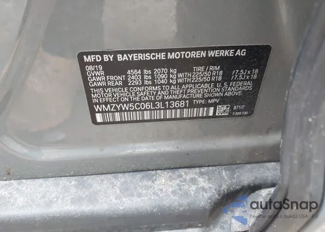 2020 Mini Countryman Cooper from USA, damaged, VIN WMZYW5C06L3L13681